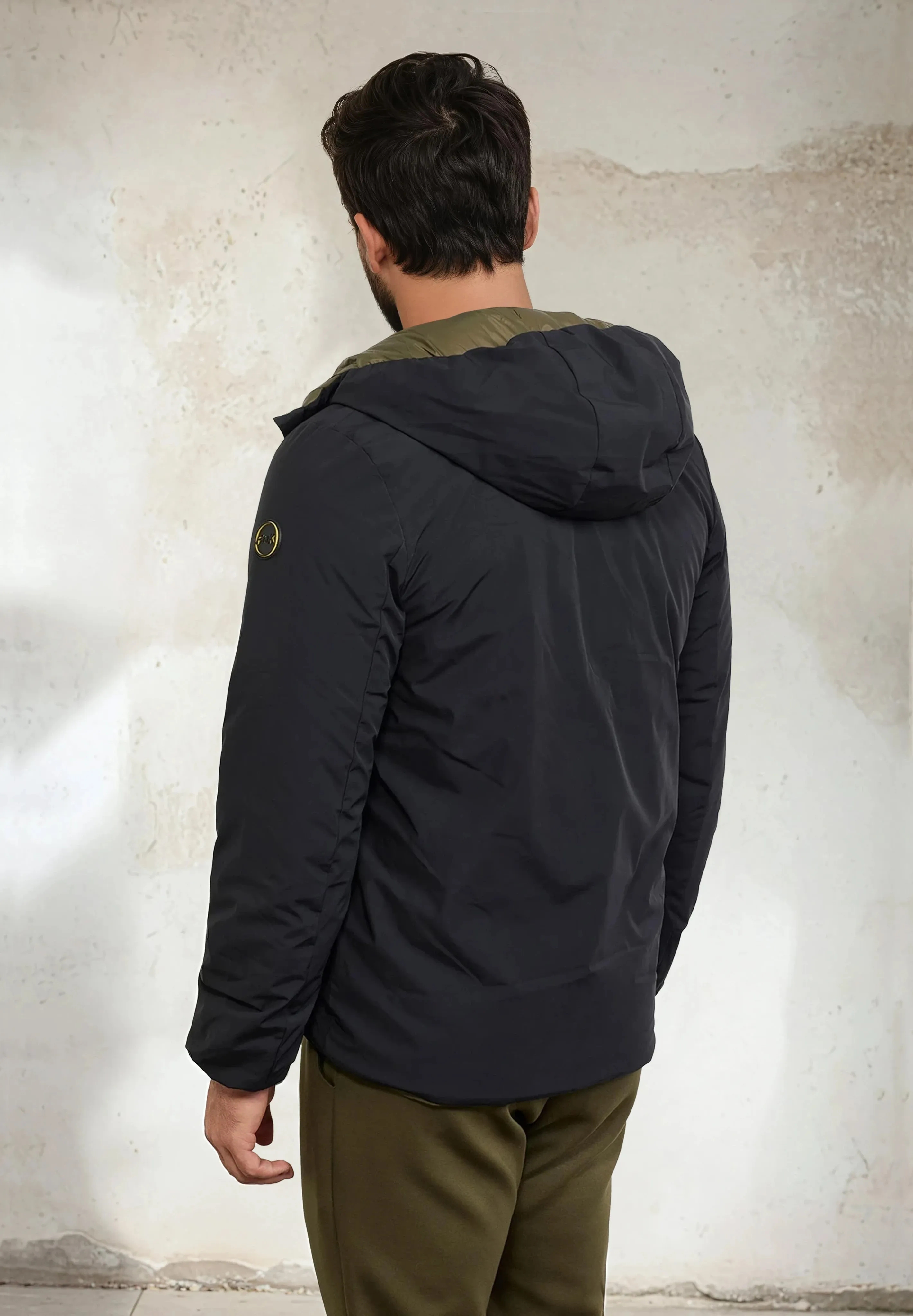 Padded jacket with men's hood F**K Black M3201-BK sold by F**K Official product image thumbnail 3