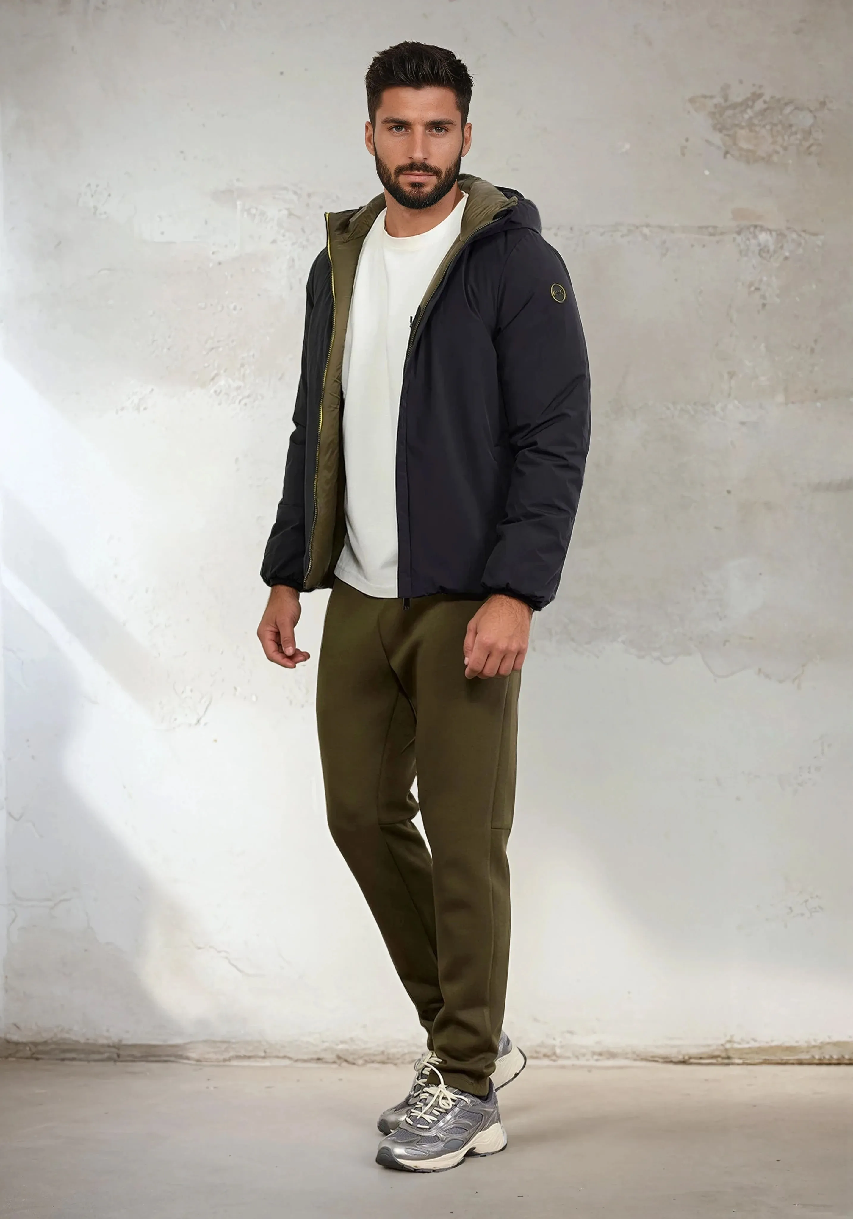 Padded jacket with men's hood F**K Black M3201-BK sold by F**K Official