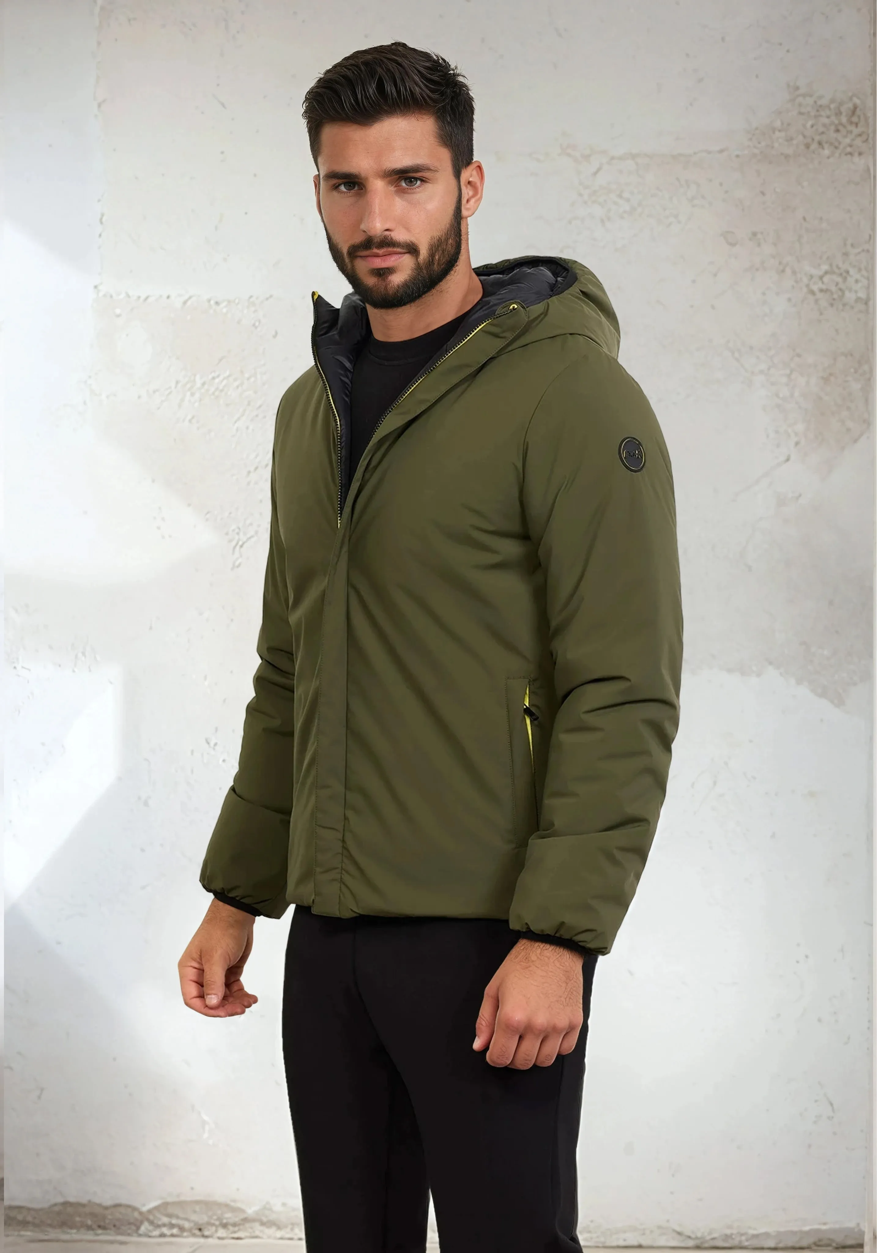 Padded jacket with men's hood F**K Military green M3201-MG sold by F**K Official product image thumbnail 2