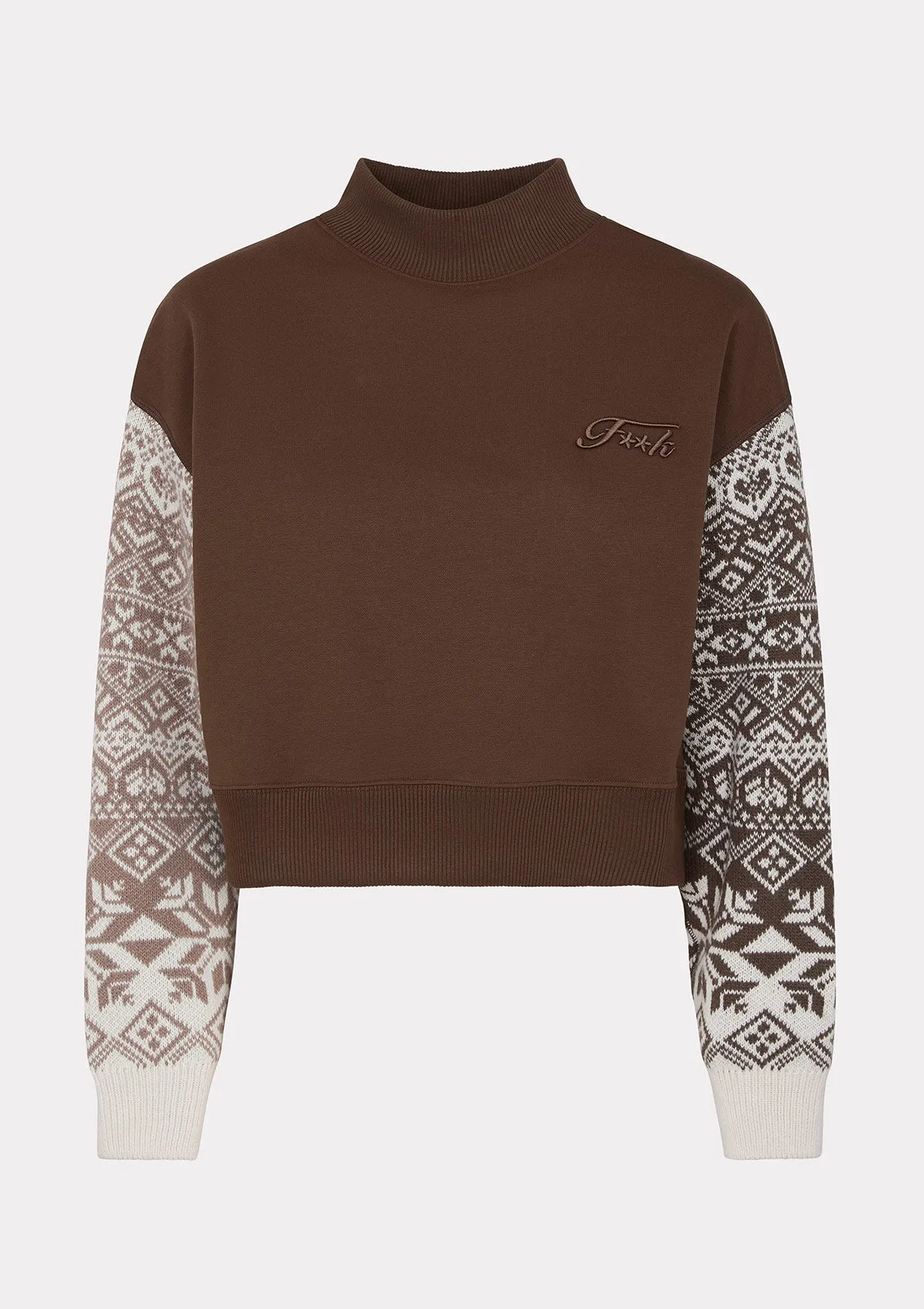 Women's crop sweatshirt F**K Brown W0202-BN sold by F**K Official product image thumbnail 5