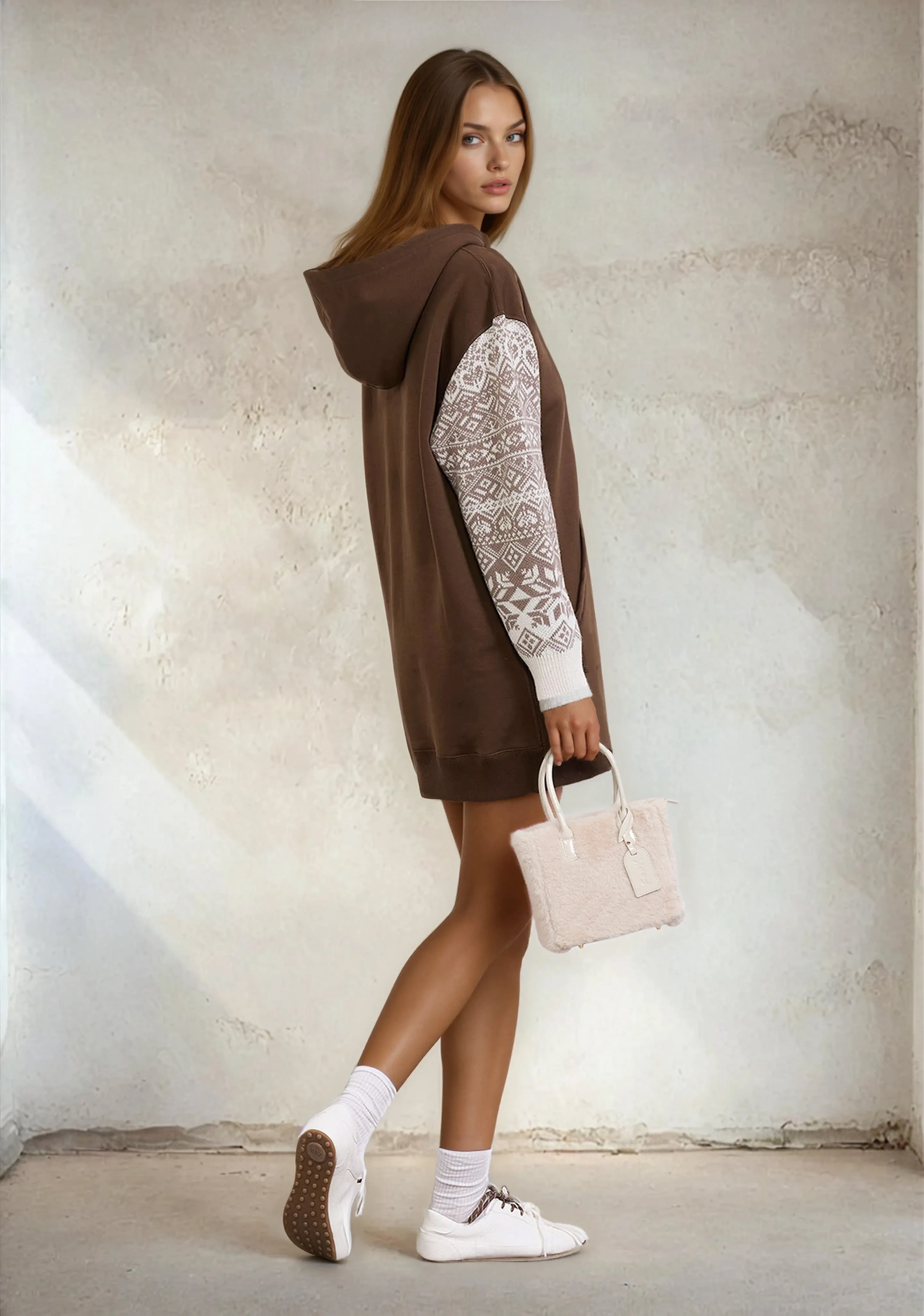 Woman short dress F**K Brown W0207-BN sold by F**K Official product image thumbnail 3