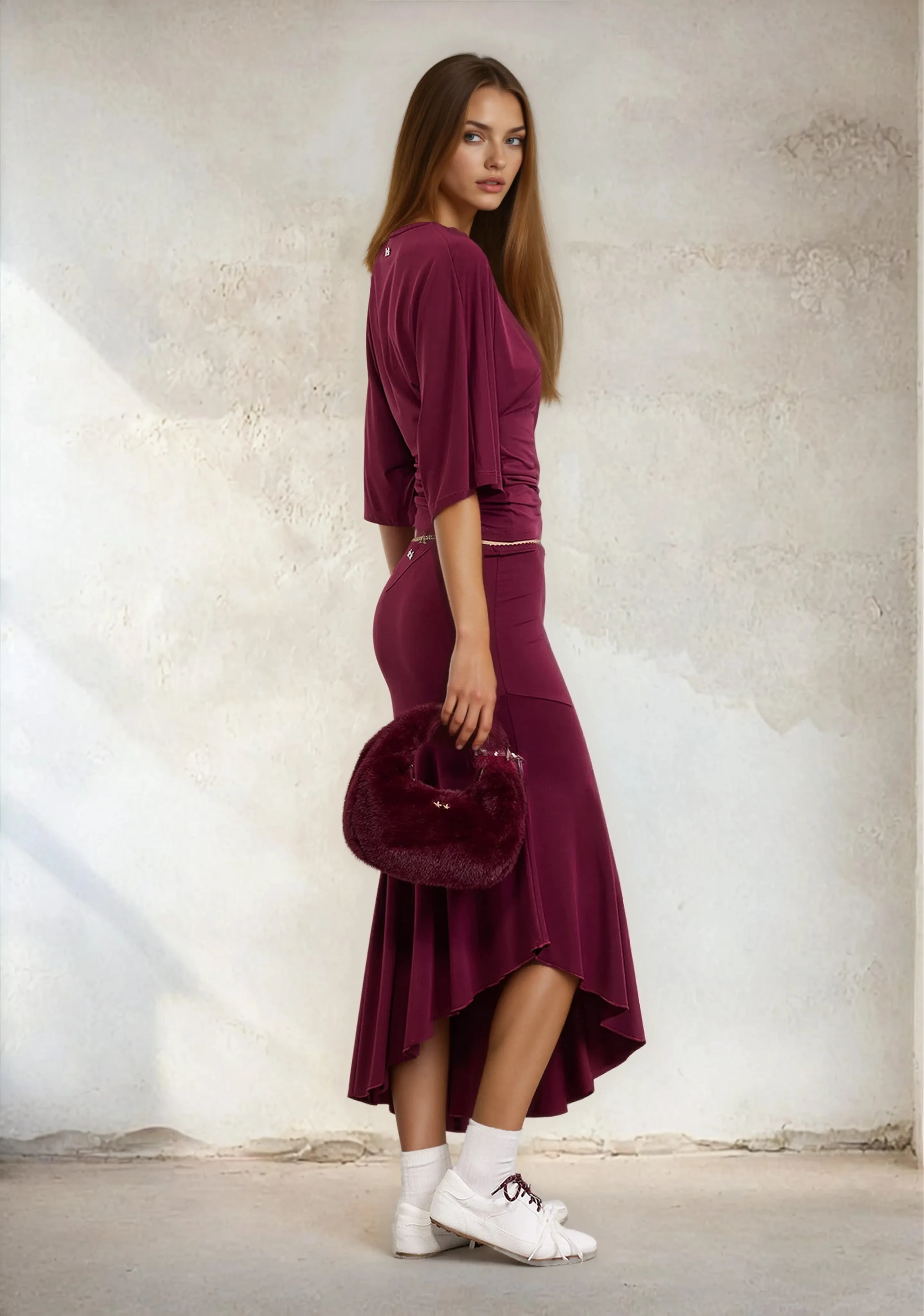 Midi Woman Skirt F**K Bordeaux W0610-BD sold by F**K Official product image thumbnail 4