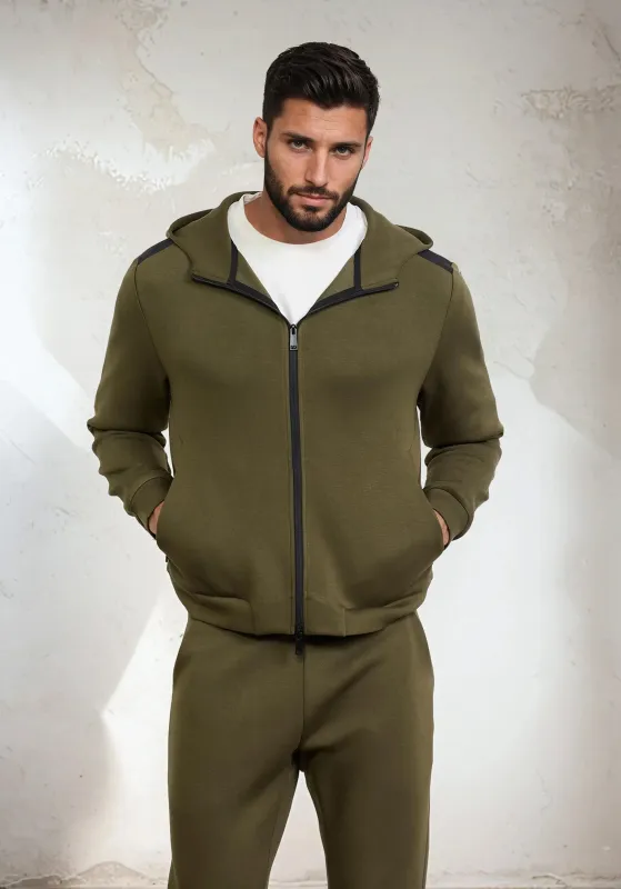 Men's full zip hooded sweatshirt F**K Military green M3100-Mg sold by F**K Official