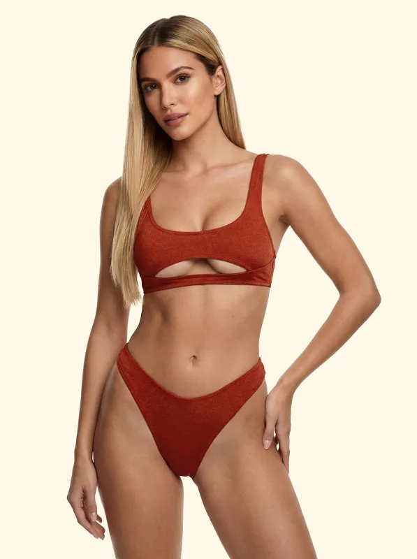 Women's Bikinis F**K Fixed Top with Slip Brazilian High Waist Rust SW1806-RU sold by F**K Official