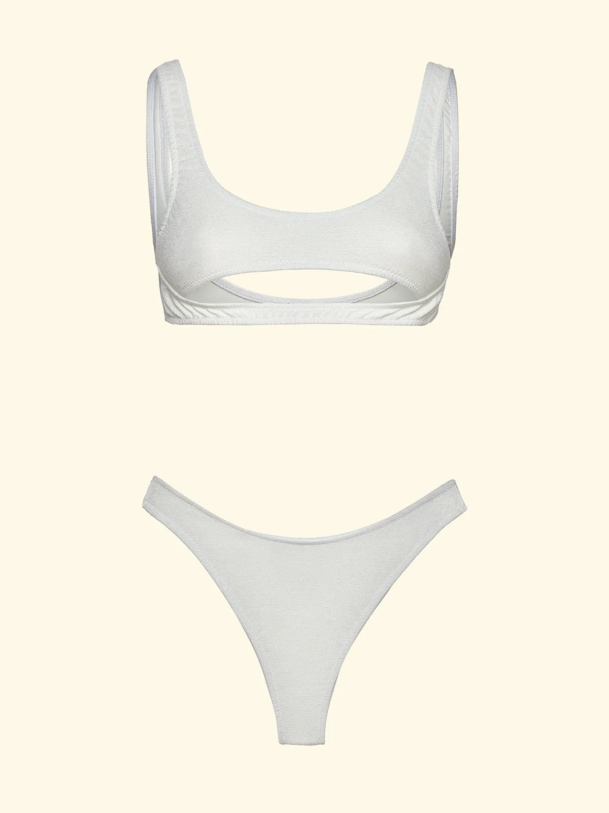 Women's Bikinis F**K Fixed Top with Slip Brazilian High Waist White SW1806-WH sold by F**K Official product image thumbnail 3