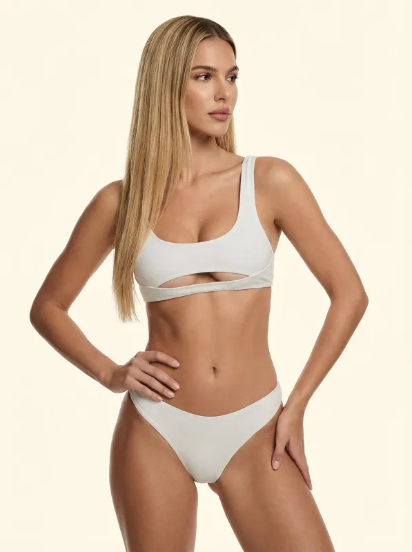 Women's Bikinis F**K Fixed Top with Slip Brazilian High Waist White SW1806-WH sold by F**K Official