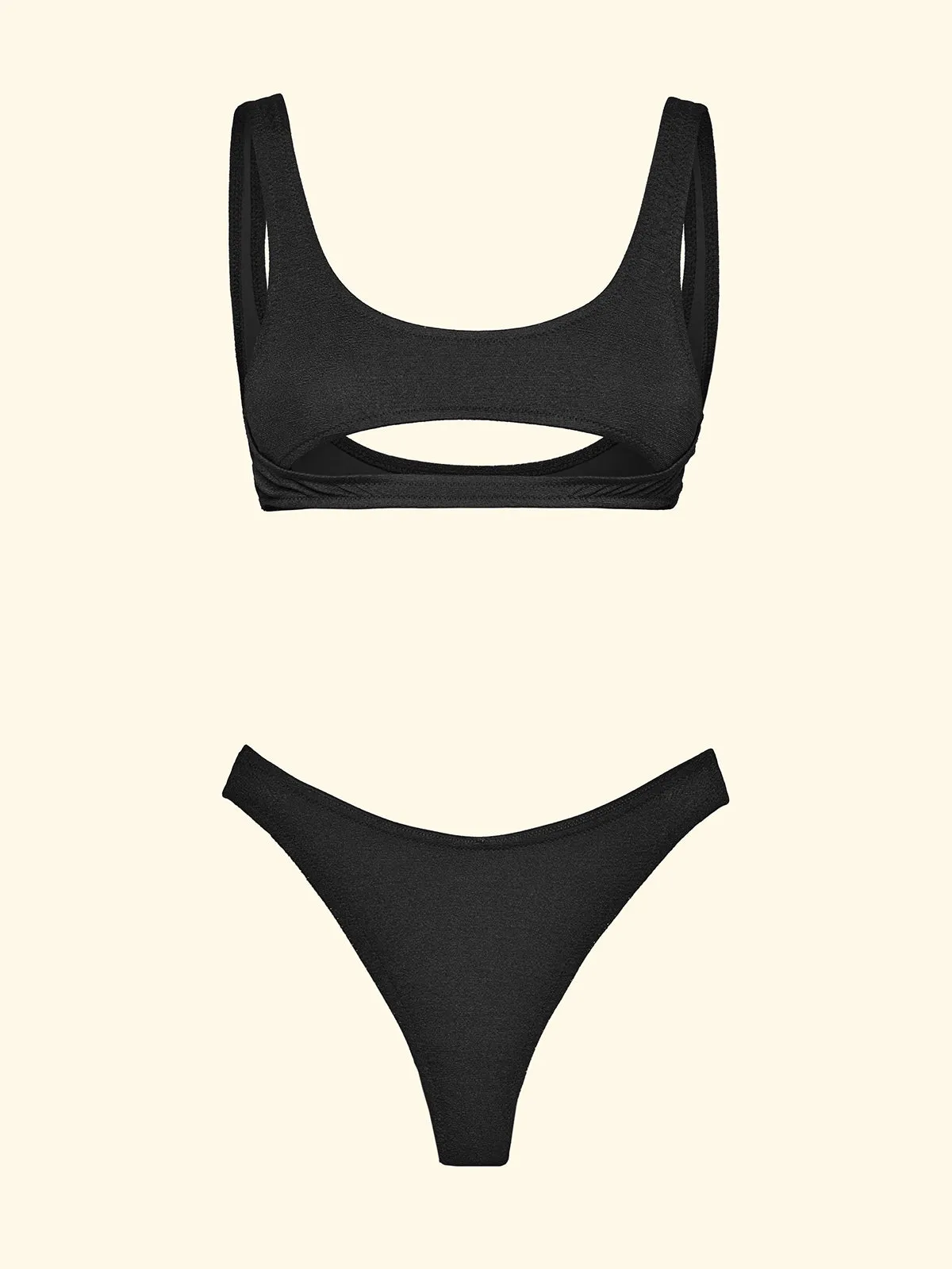 Women's Bikinis F**K Fixed Top with Slip Brazilian High Waist Black SW1806-BK sold by F**K Official product image thumbnail 3