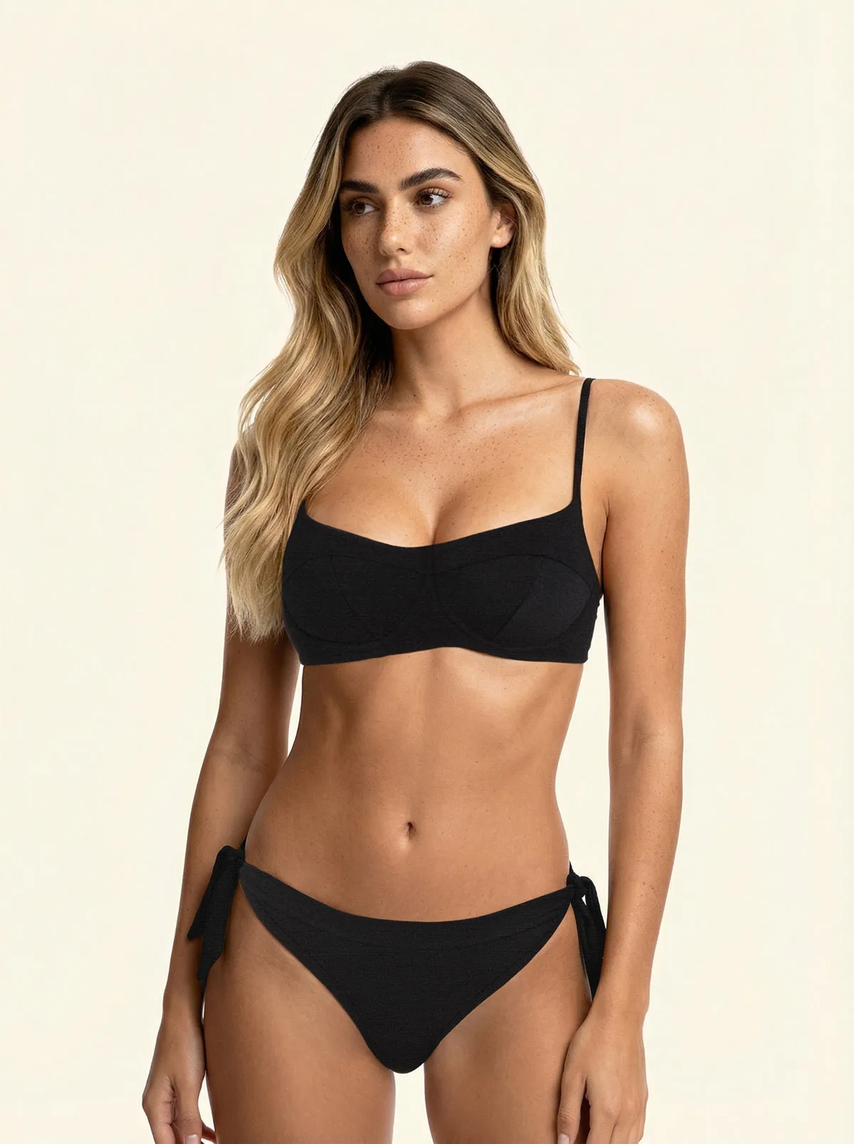 Women's Bikinis F**K Bra with Ferretto and Slip Adjustable Black SW1804-BK sold by F**K Official