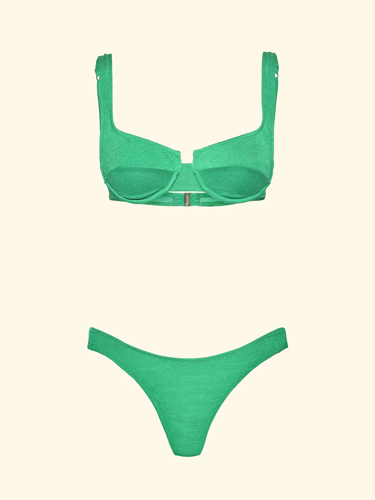 Women's Bikinis F**K Bra with Ferretto and Slip Brazilian Fixed Water Green SW1803-AQ sold by F**K Official product image thumbnail 3