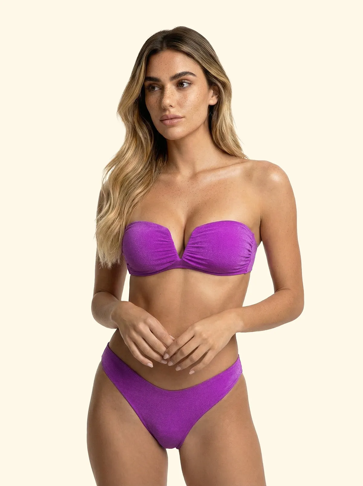 Women's Bikinis F**K V-band with underwire and Slip American Fixed Purple SW1802-PR sold by F**K Official