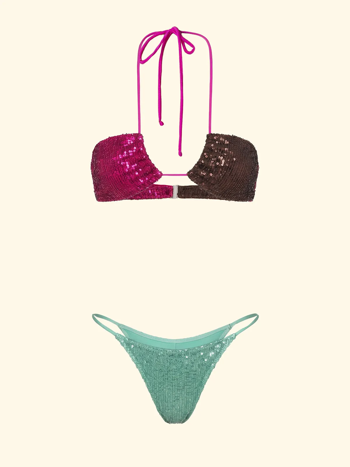 Women's Bikinis F**K Band with Slip Adjustable Water Green SW0241-AQ sold by F**K Official product image thumbnail 3