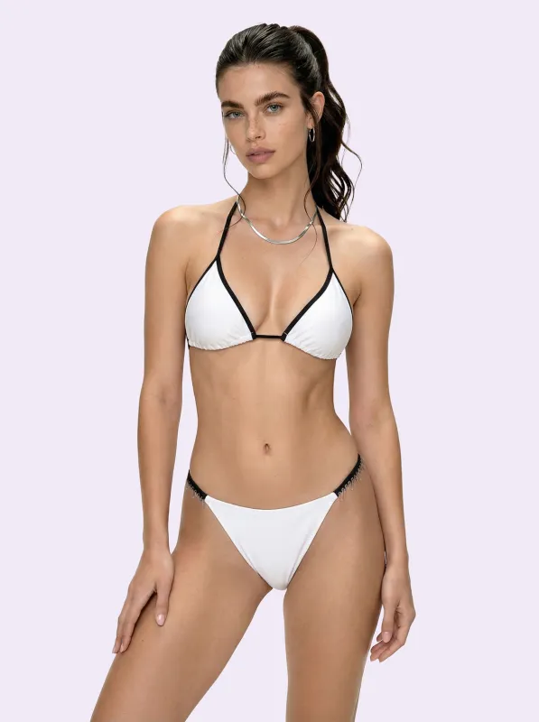 Bikini Donna F**K Crazy Triangolo con Slip Fisso Bianco SW0800-WH made by F**K Official