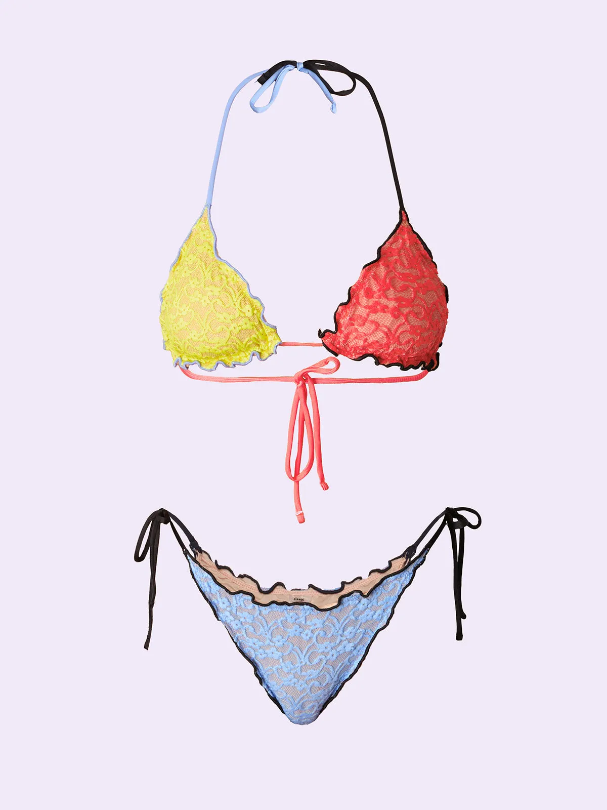 Bikini Donna F**K Crazy Triangolo con Slip Regolabile Celeste SW0312-CL sold by F**K Official product image thumbnail 3