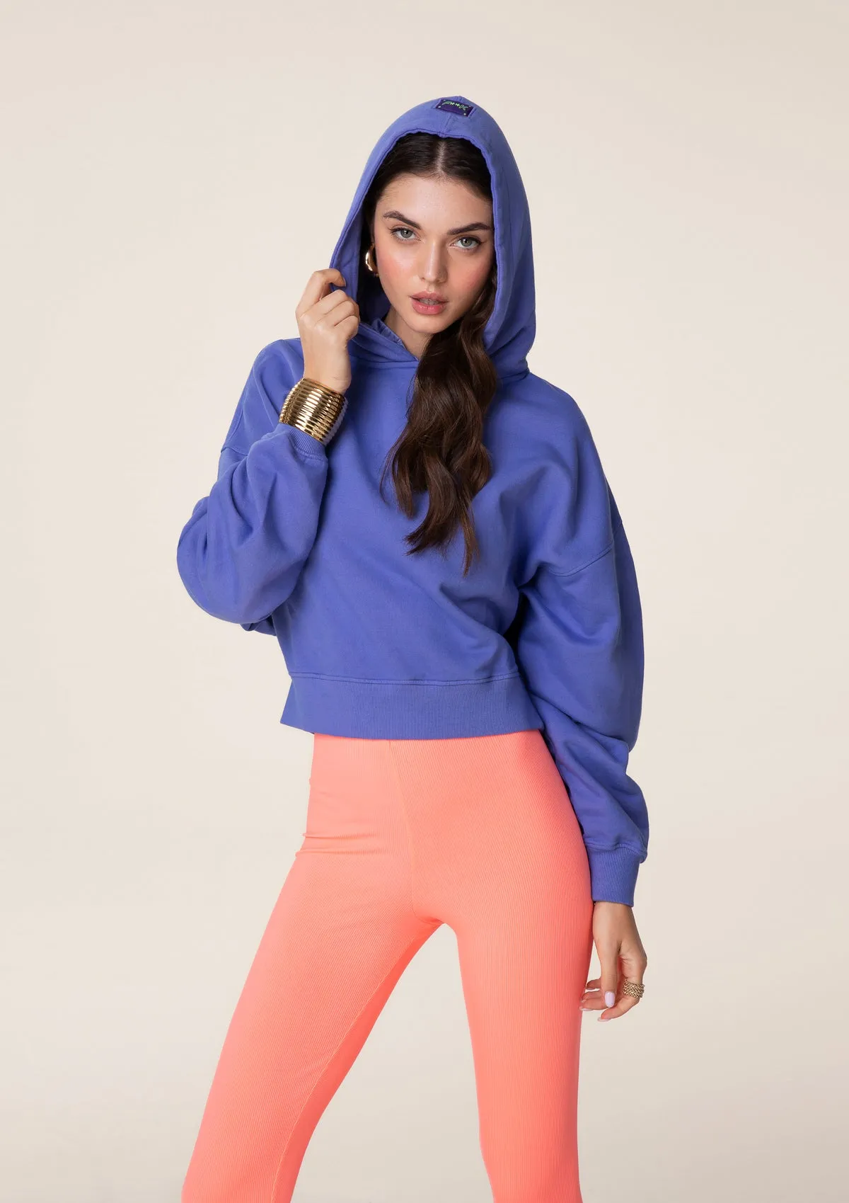 Double hooded crop sweatshirt sold by F**K Official product image thumbnail 2