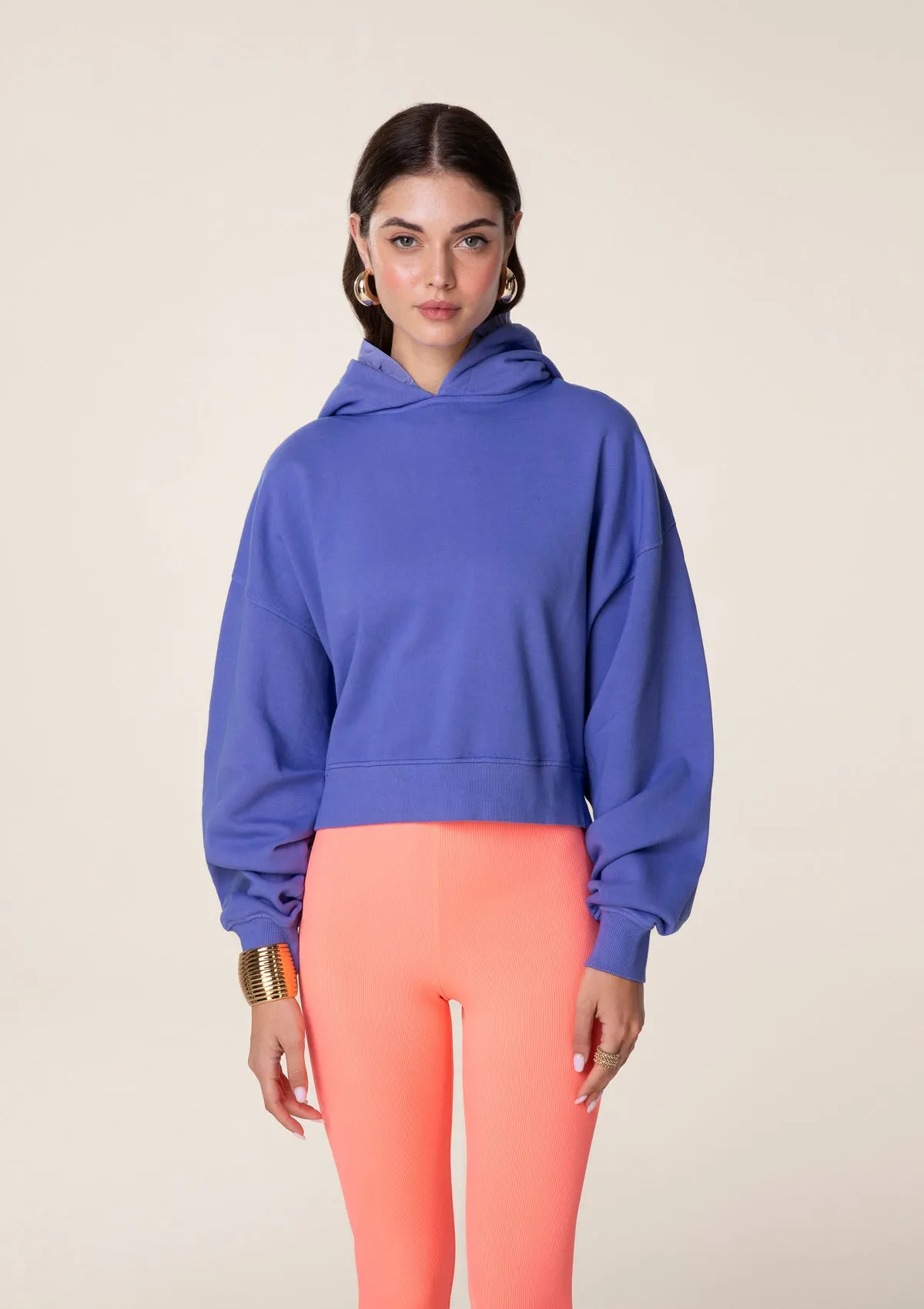 Double hooded crop sweatshirt sold by F**K Official