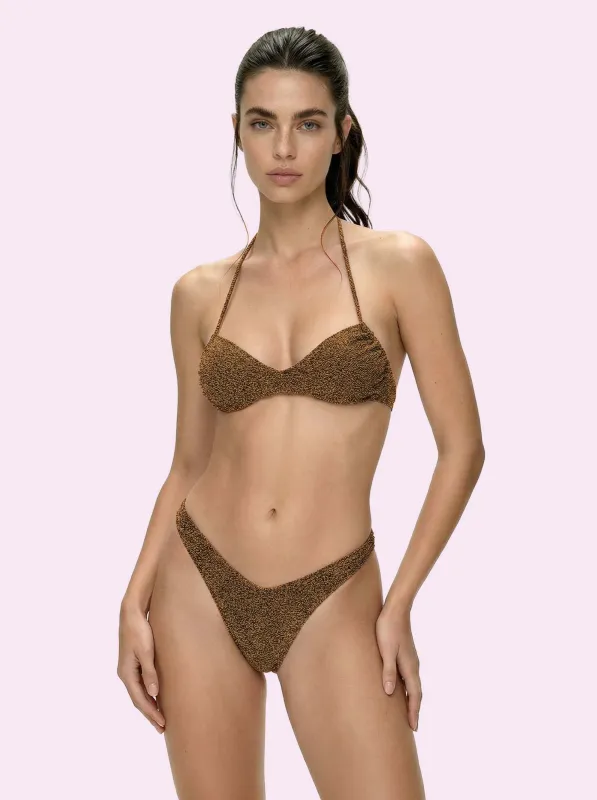 Bikini Donna F**K Crazy Fascia con Slip Americano Fisso Gold SW0521-GD made by F**K Official