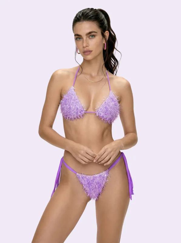 Bikini Donna F**K Crazy Triangolo con Slip Regolabile Viola SW0730-PR made by F**K Official
