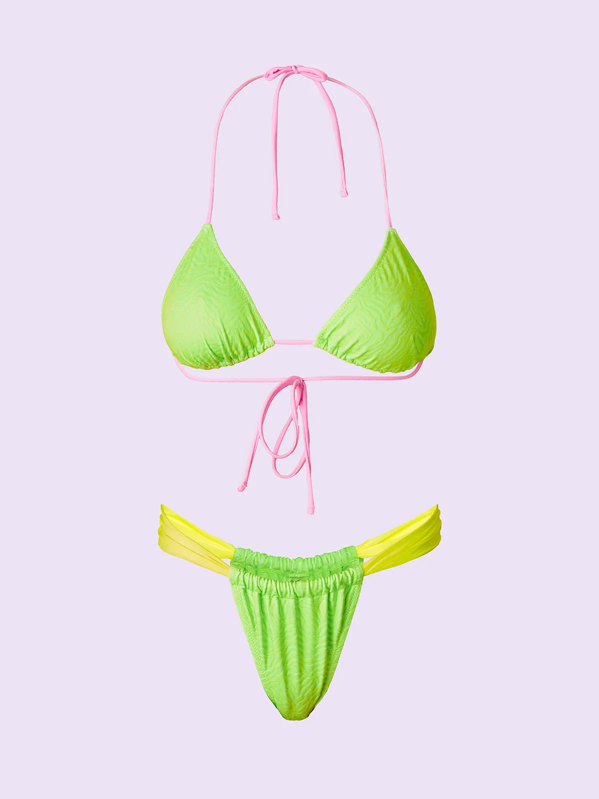 Bikini Donna F**K Crazy Triangolo con Slip Brasiliano Fisso Verde Fluo SW0210-FG sold by F**K Official product image thumbnail 3
