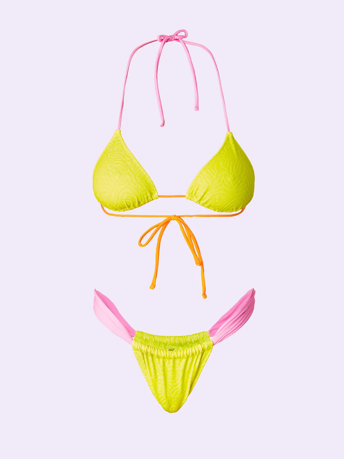 Bikini Donna F**K Crazy Triangolo con Slip Brasiliano Fisso Giallo SW0210-YL sold by F**K Official product image thumbnail 3