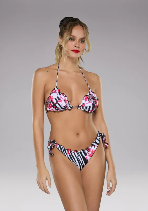 Bikini triangle e SLIP Brazilian Nodi Adjustable FROU FROU STRIPED made by F**K Official