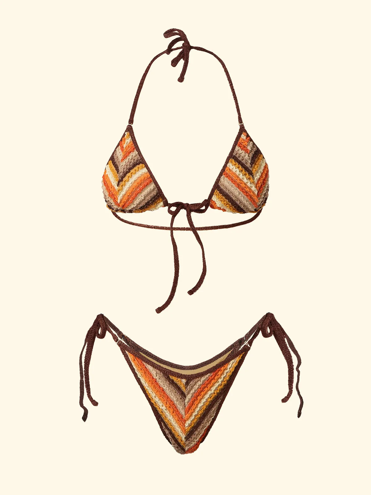 Women's Bikinis F**K Triangle with Slip Brown Thong SW0750-BN sold by F**K Official product image thumbnail 3