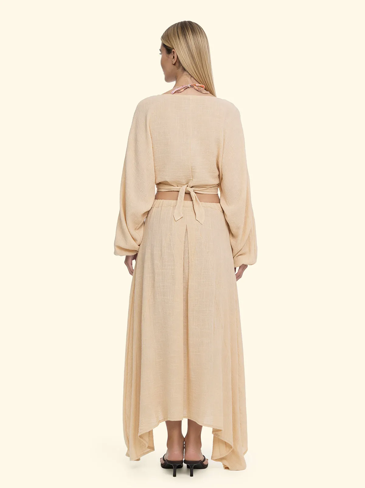 Women's Long Sleeve Crop Top F**K Beige SW0738-BG sold by F**K Official product image thumbnail 4