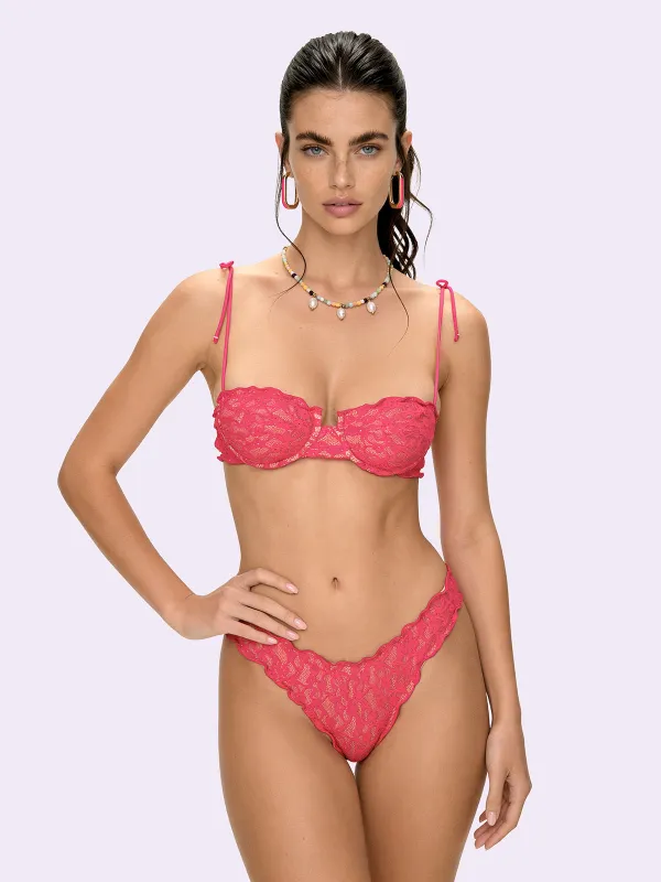 Women's Bikinis F**K Crazy Bra with Ferretto and Slip American Fixed Fuchsia SW0311-FX made by F**K Official