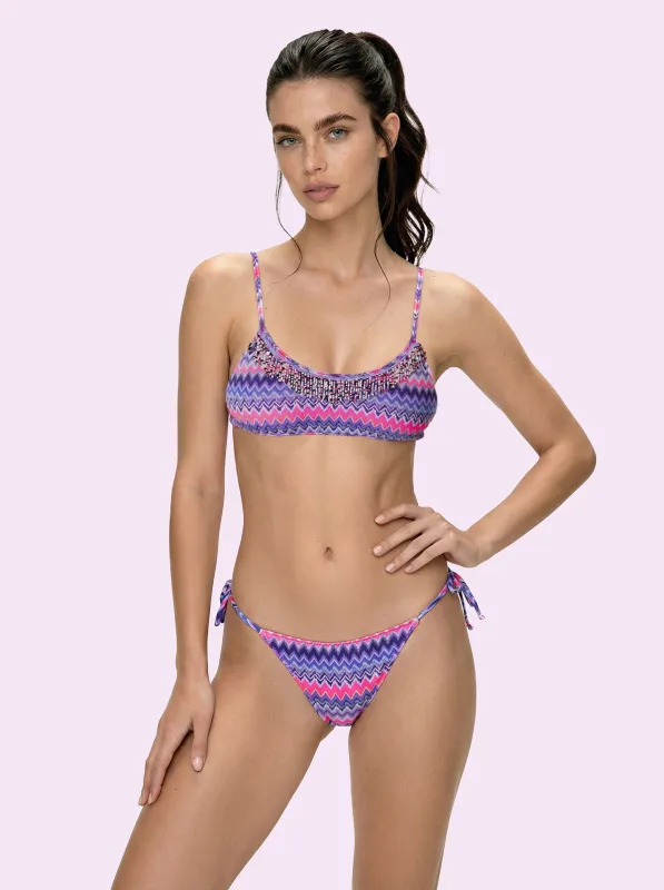 Bikini Donna F**K Crazy Top con Slip Regolabile Fantasia SW0701-X21 made by F**K Official