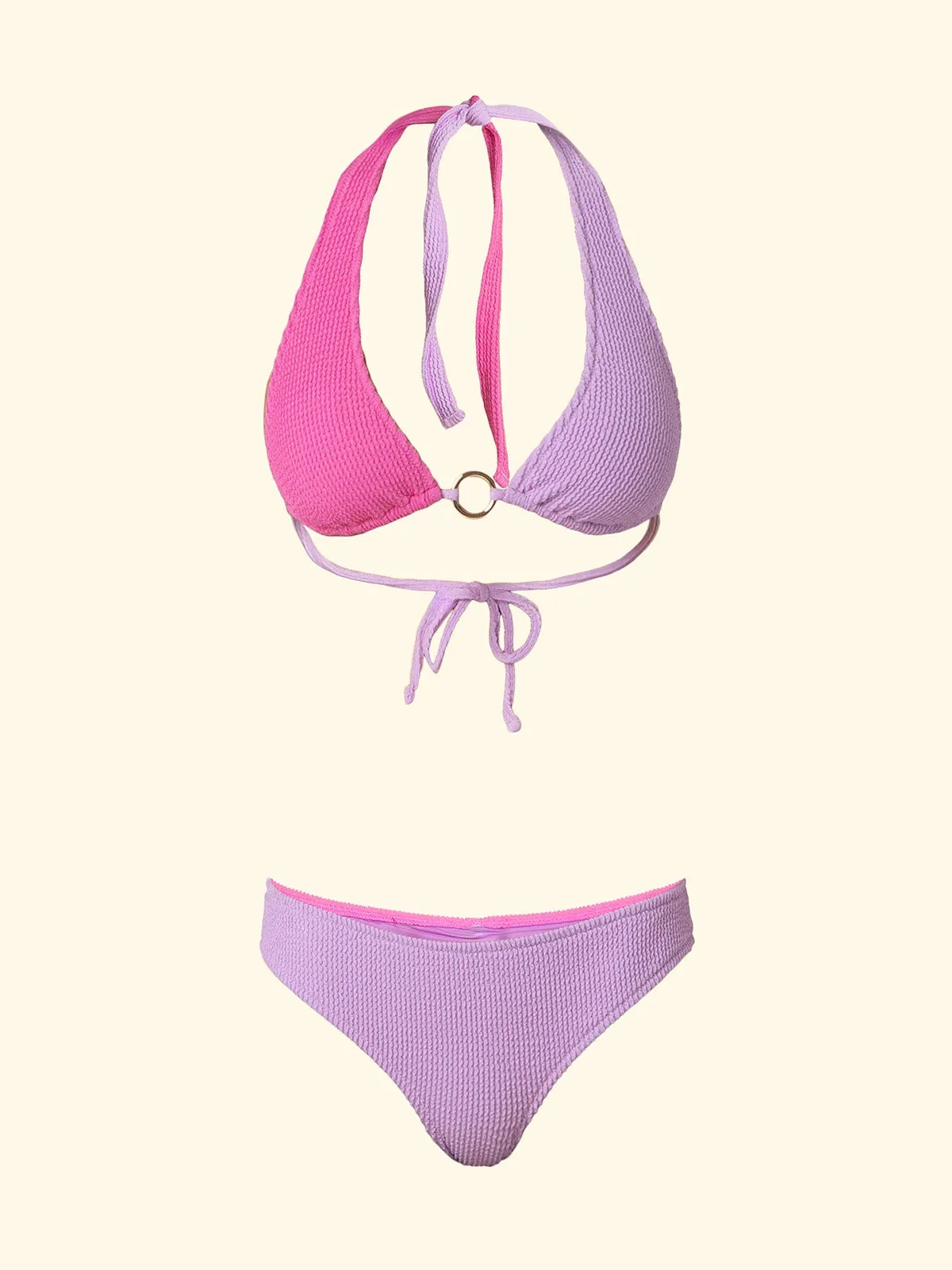 Women's Bikinis F**K High Triangle with Slip Lilac Fixed Briefs SW1201-LC sold by F**K Official product image thumbnail 3