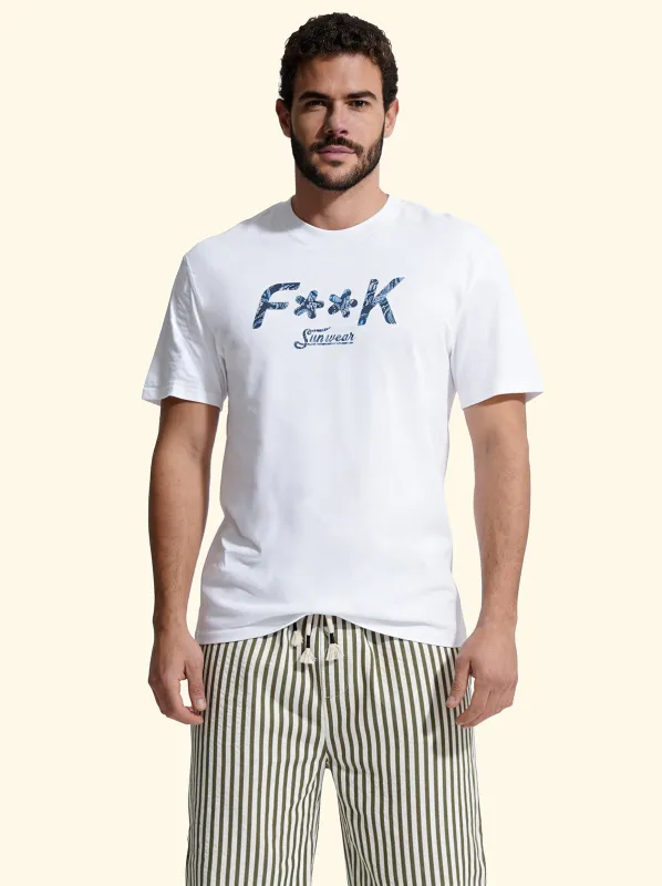Men's T-Shirt F**K White SM6011-WH made by F**K Official