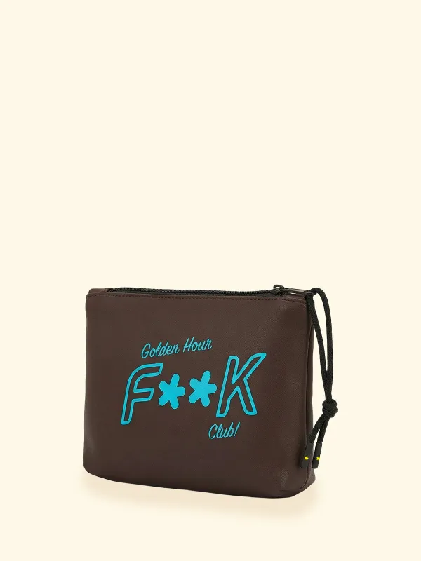 Regular Unisex Clutch F**K Brown SU8001-BN made by F**K Official