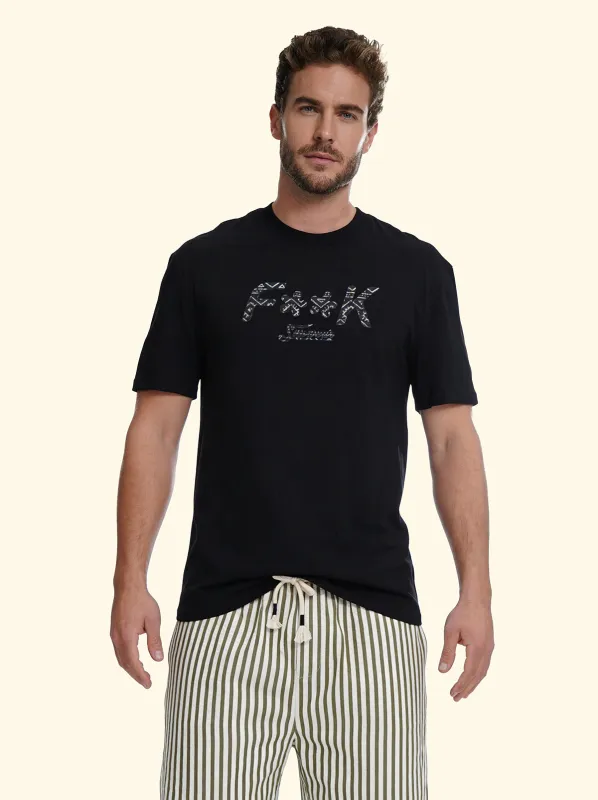 Men's T-Shirt F**K Black SM6011-BK made by F**K Official