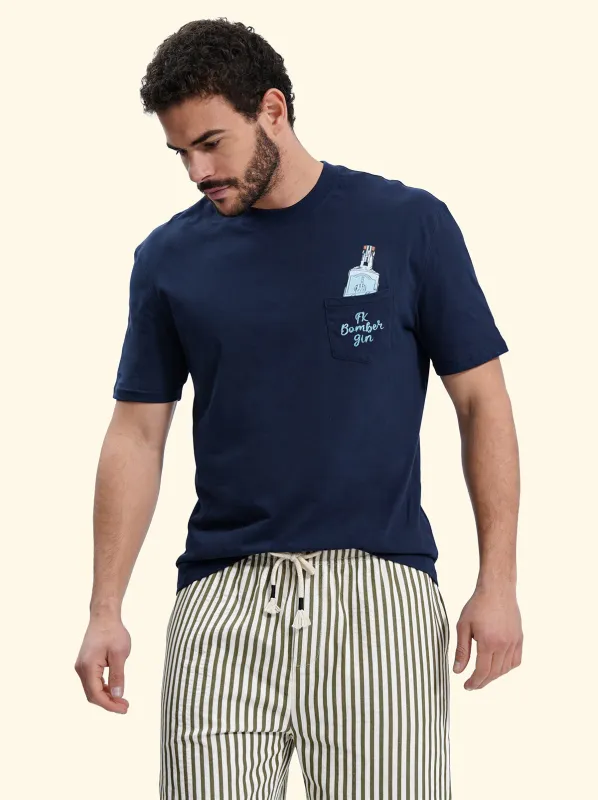 Men's T-Shirt F**K Blue SM6003-BU made by F**K Official