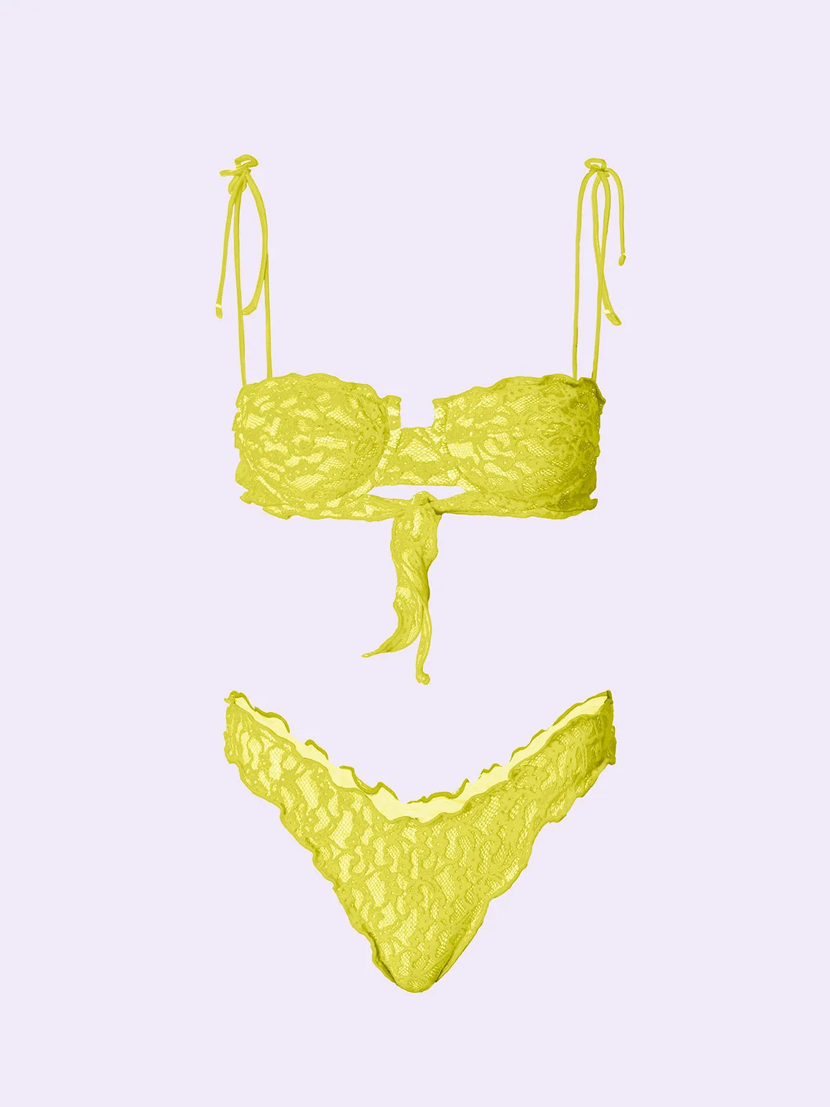 Women's Bikinis F**K Crazy Bra with Ferretto and Slip American Fixed Yellow SW0311-YL sold by F**K Official product image thumbnail 3