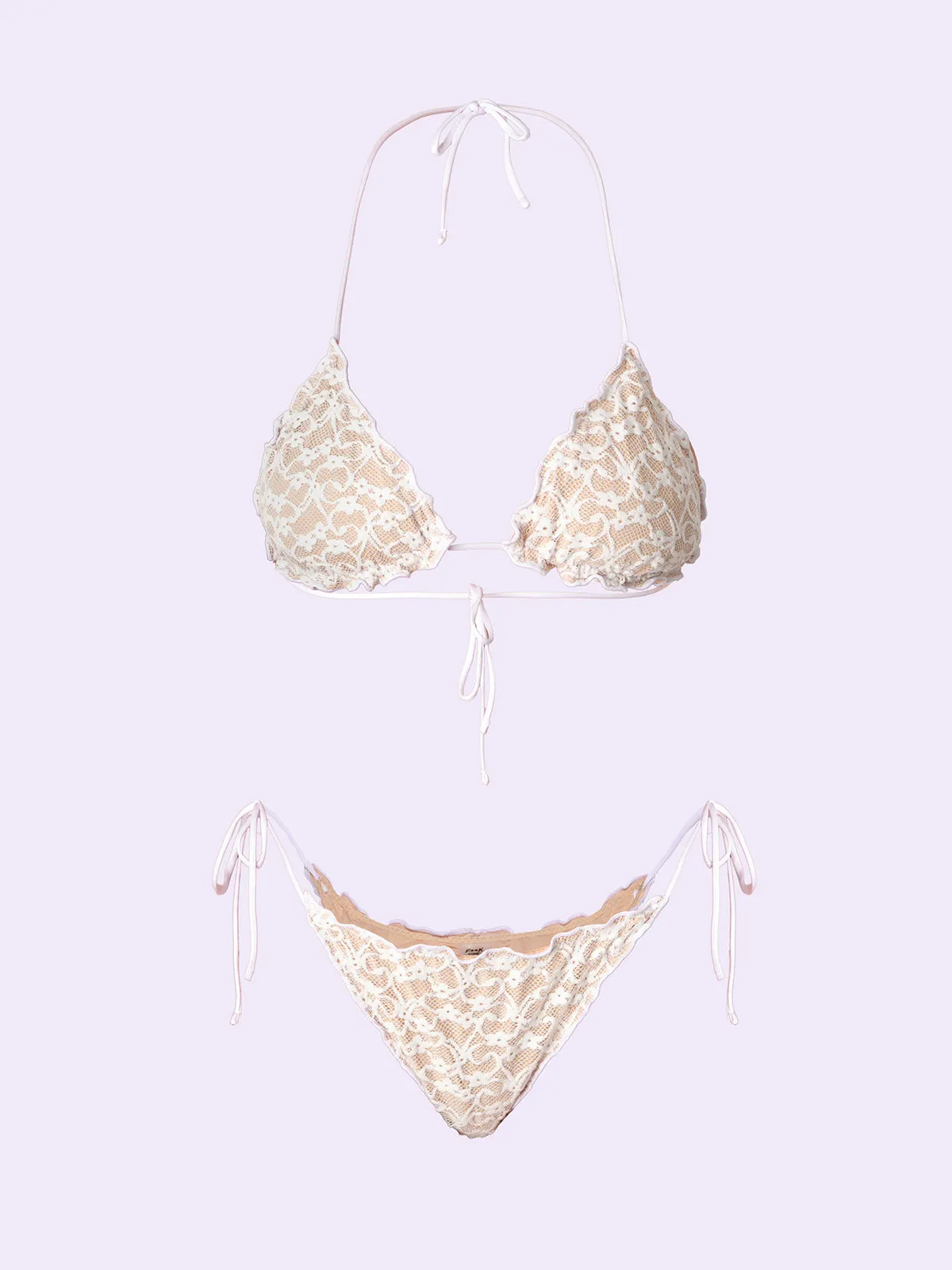Women's Bikinis F**K Crazy Triangle with Slip Adjustable White SW0310-WH sold by F**K Official product image thumbnail 3