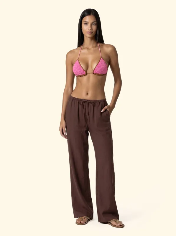 Women's Palazzo Trousers F**K Brown SW1944-BN made by F**K Official