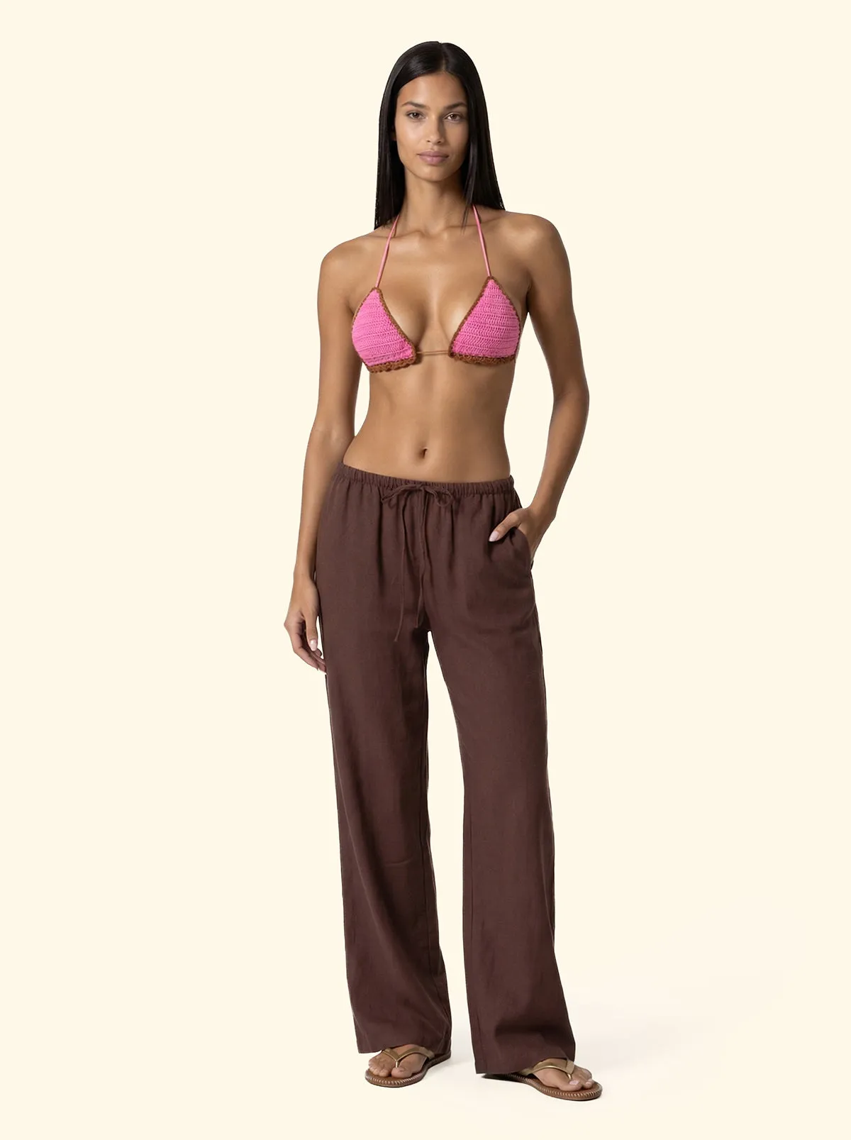 Women's Palazzo Trousers F**K Brown SW1944-BN sold by F**K Official