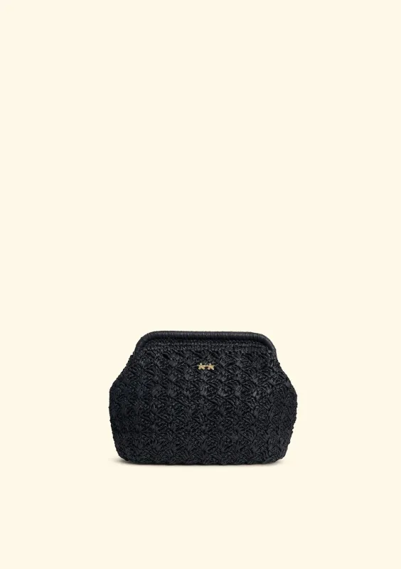 Mini Bag Nera in Paglia con Chiusura Clutch SW0075-BK made by F**K Official