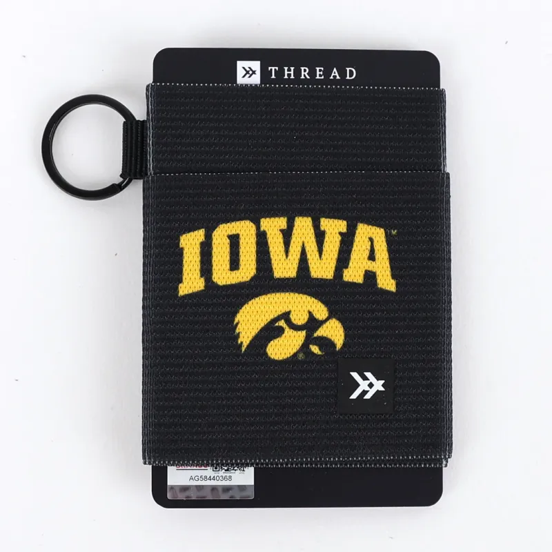 University of Iowa Black - Elastic Wallet sold by Thread Wallets
