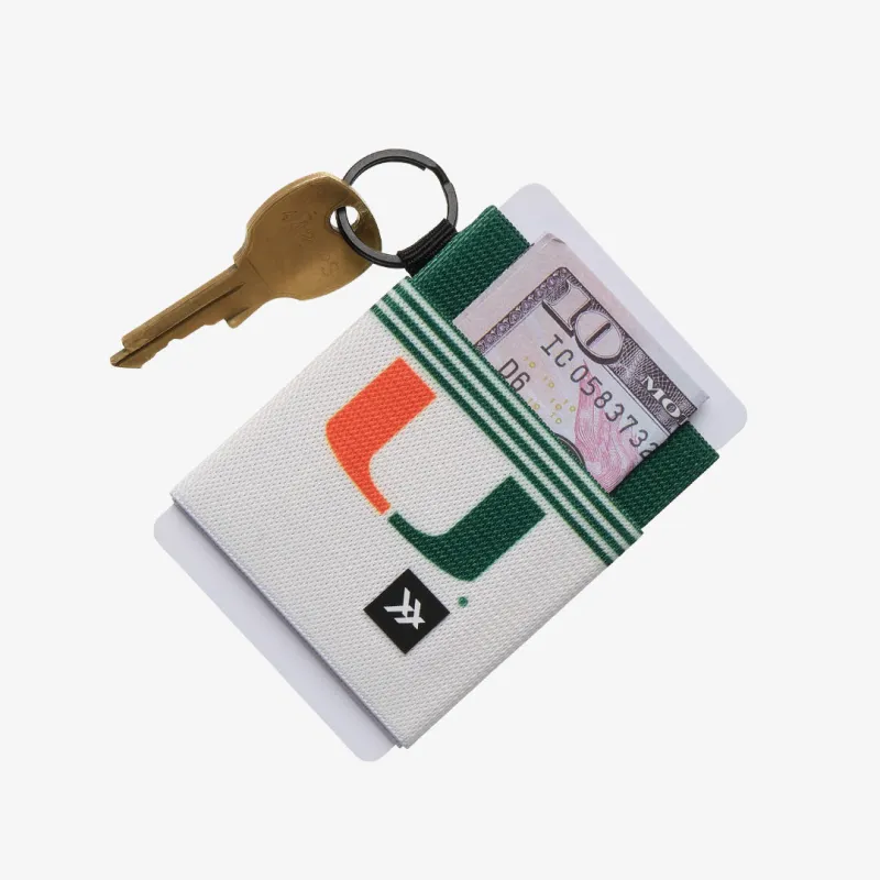 University of Miami White - Elastic Wallet sold by Thread Wallets