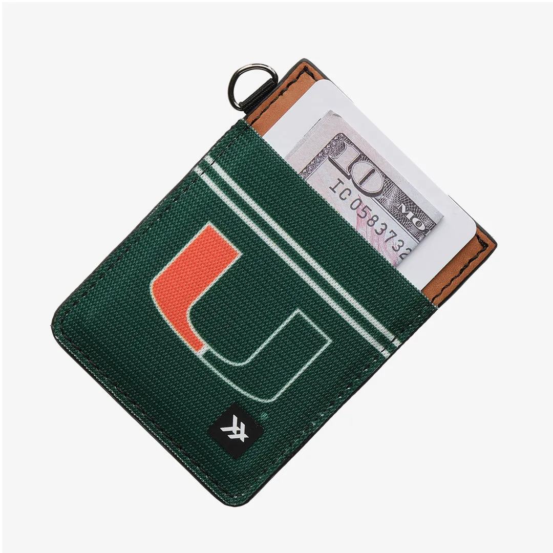 University of Miami Green - Vertical Leather Wallet sold by Thread Wallets product image thumbnail 2