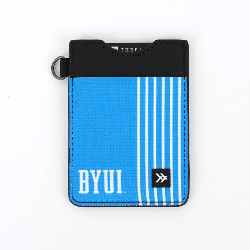 BYUI Blue Stripes - Vertical Leather Wallet made by Thread Wallets