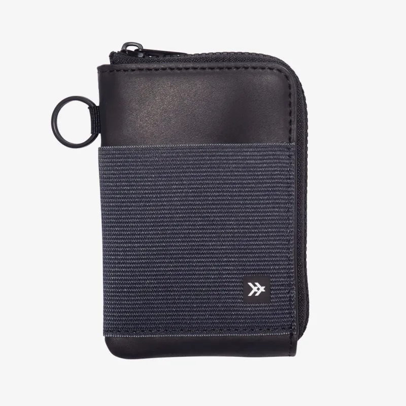 Black - Leather Zip Wallet made by Thread Wallets