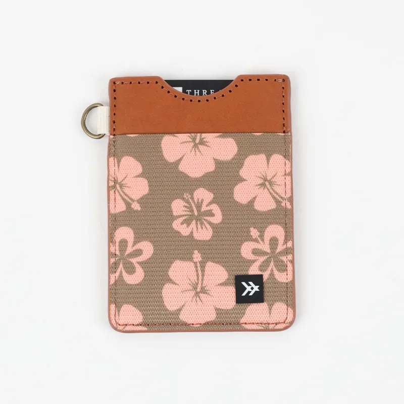 Hawaiian Floral - Vertical Leather Wallet made by Thread Wallets