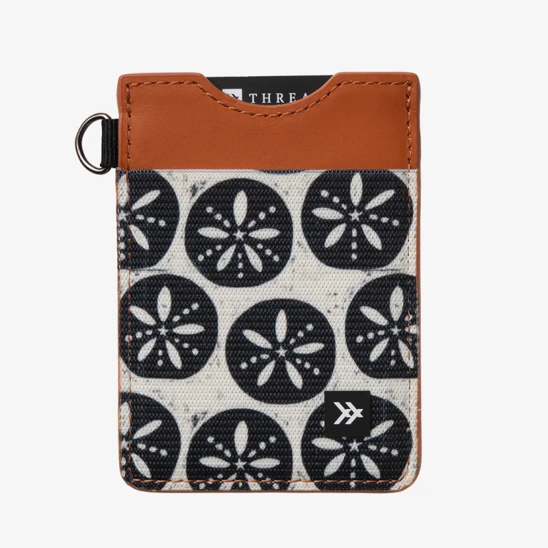 Sand Dollar Black - Vertical Leather Wallet made by Thread Wallets