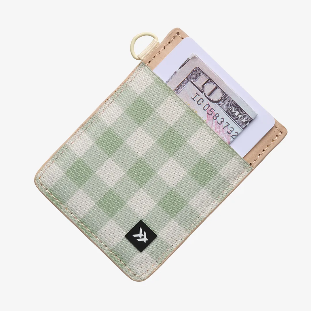 Green Gingham - Vertical Leather Wallet sold by Thread Wallets product image thumbnail 3