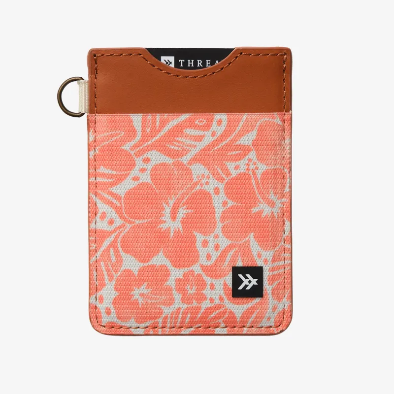 Coral Crush - Vertical Leather Wallet made by Thread Wallets