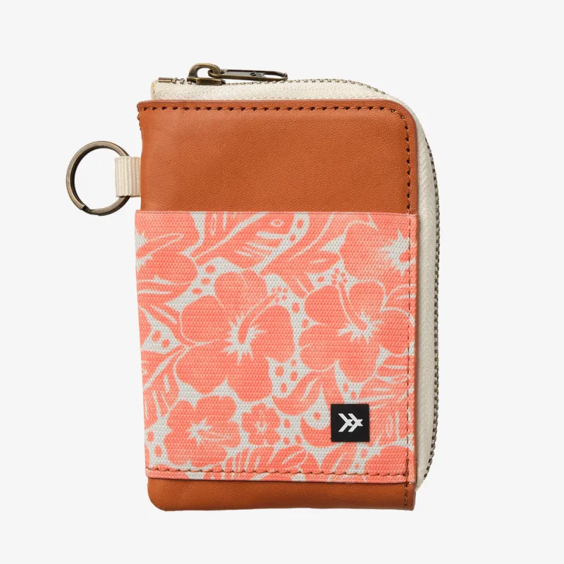 Coral Crush - Leather Zip Wallet made by Thread Wallets