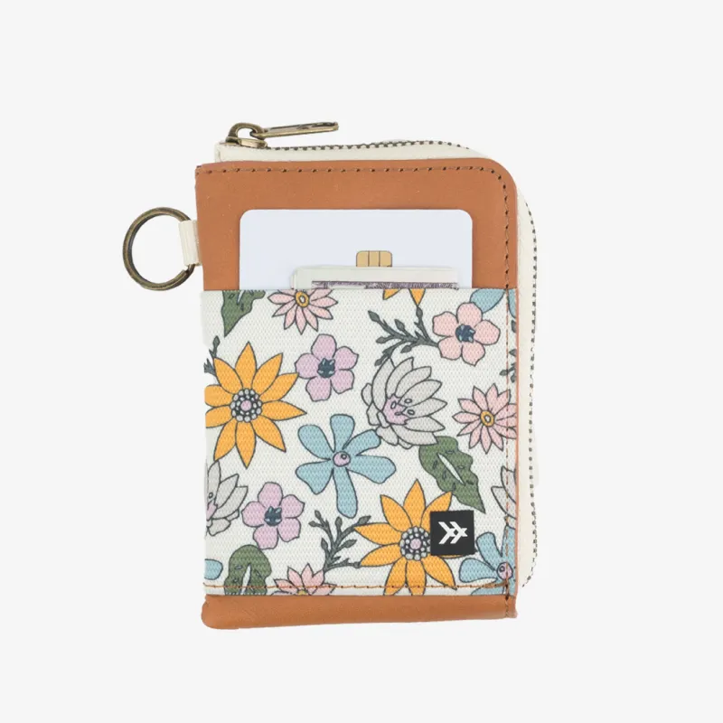 Mountain Flowers - Leather Zip Wallet made by Thread Wallets