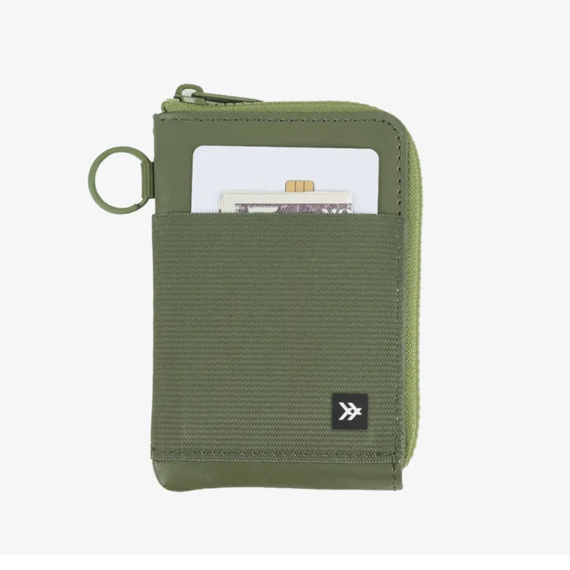 Olive - Leather Zip Wallet made by Thread Wallets